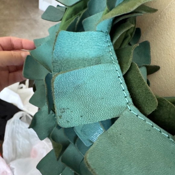 Jesslyn Blake Vintage Leather Fringe Effect Large Slouchy Leather Purse NWD - Picture 5 of 11